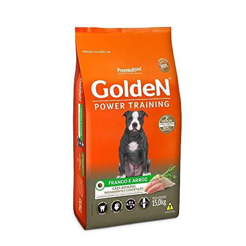 Ração Golden Power Training para Cães Adultos Sabor Frango e Arroz, 15kg Premier Pet Para Todas Grande Adulto,