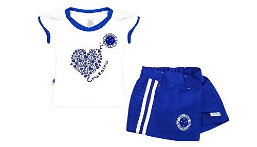 Conjunto camiseta e shorts-saia Cruzeiro, Rêve D'or Sport, Meninas, Branco/Azul, 8