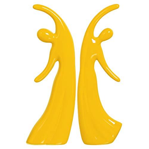 Escultura Casal De Bailarinos Ceramicas Pegorin Amarelo No Voltagev