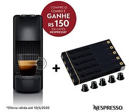 Cafeteira Nespresso Essenza Mini Preta 110V e Seleção Ristretto 50 cápsulas de café