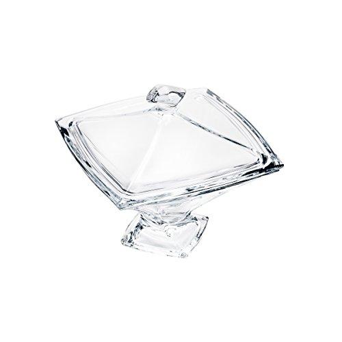 Bomboniére de Vidro Sodo-Cálcico com Titânio Quadro Rojemac Transparente Cristal