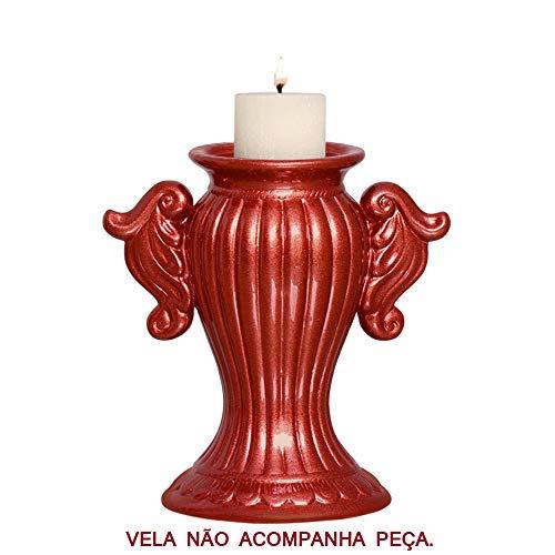 Castiçal Romano Peq Ceramicas Pegorin Vermelho