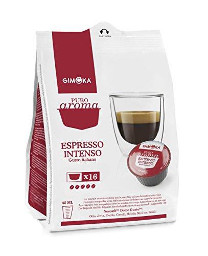 Cápsulas de Café Espresso Intenso Gimoka, Compatível Com Dolce Gusto, Contém 16 Cápsulas