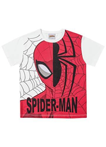Camiseta Meia Malha Spider-Man, Fakini, Meninos, Branco, 4