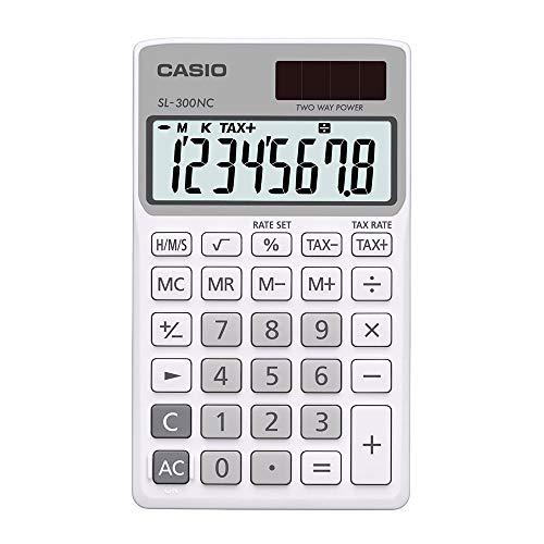 Calculadora Portátil, Visor 8 Dígitos e Alimentação Dupla, Casio, SL-300NC, Azul Claro