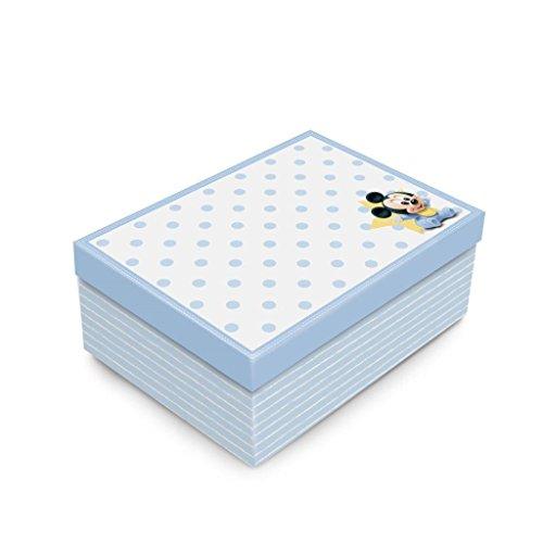 Caixa Para Presente Rígida Retangular Alta Cromus Embalagens na Estampa Mickey Baby com Tampa 29x22,5x9,5 cm com 4 Unidades