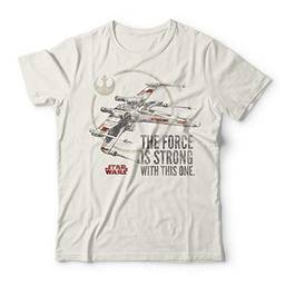 Camiseta Nave X-Wing, Studio Geek, Adulto Unissex, Off White, 3G