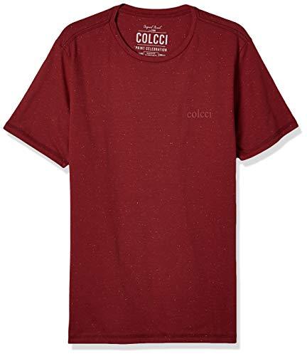 Camiseta Tecido Mesclado, Colcci, Masculino, Vermelho Philly, M