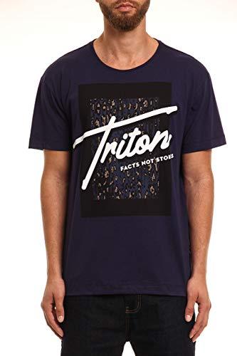 Camiseta Estampada, Triton, Masculino, Azul Darkness, P