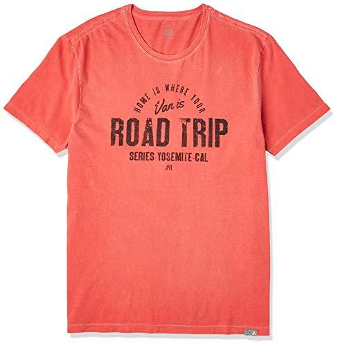 JAB Camiseta Estampada Road Trip Masculino, Tam G, Rosa Goiaba
