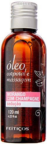 Óleo Corporal Aromático Para Massagem 120ml - Feitiços Aromáticos - Aroma: Morango Com Champagne, Feitiços Aromáticos