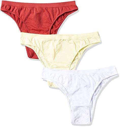 Trifil Kit com 3 Calcinhas Biquíni Lisas Feminino, M, Vermelho/Amarelo/Branco