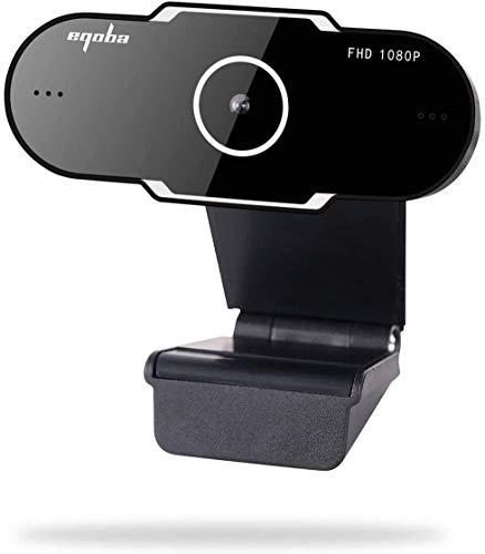 Eqoba Full HD 1080 P Webcam USB Mini Câmera de Computador Microfone Embutido, Rotativo Flexível, Para Laptops, Desktop