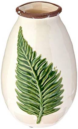Greek Vaso 16cm Ceramica Bran/verd Cn Gs Internacional Único