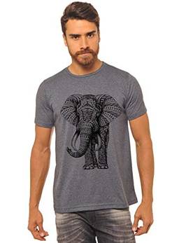 Camiseta Masculina BáSica Estampada Joss Elefante Chumbo