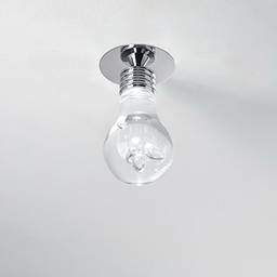 Plafon De Acrílico E Metal Bella Iluminação Bulb No Voltagev Cromado/ Transparente