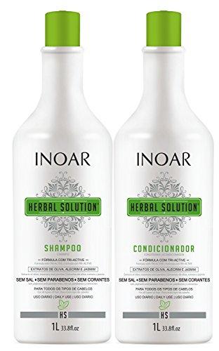 Inoar Herbal Solution Kit Shampoo e Condicionador Suave 1 litro, Inoar, Não, pacote de 2