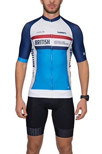 Camisa Ciclismo Supreme British Woom Homens XGG Branco/ Azul Marinho