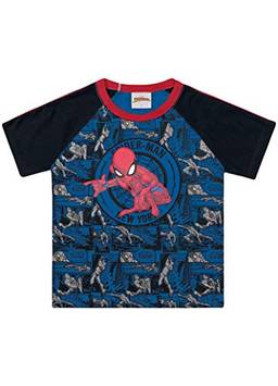 Camiseta Meia Malha Spider-Man, Fakini, Meninos, Azul Cobalto, 2