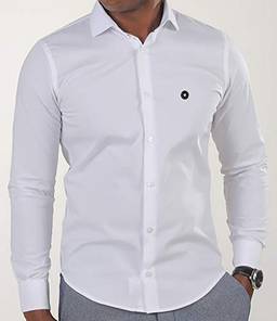 Camisa Ml Super Slim - Tricoline Com Elastano - Branco - Zfw - 4
