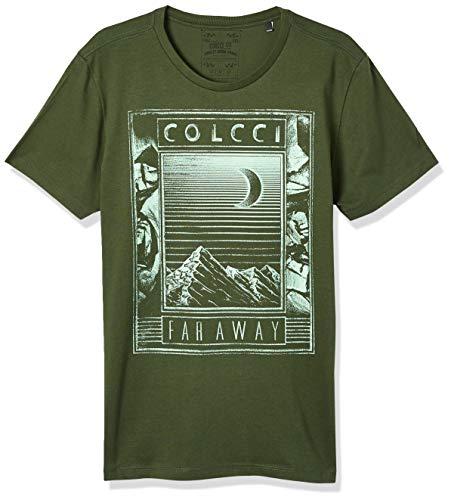 Camiseta Estampa Montanhas, Colcci, Masculino, Verde Bennet, GG