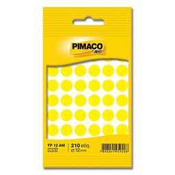 Etiqueta adesiva p/ codificação 12mm amarela TP12AM Pimaco, BIC, 886594, Amarelo, pacote de 5