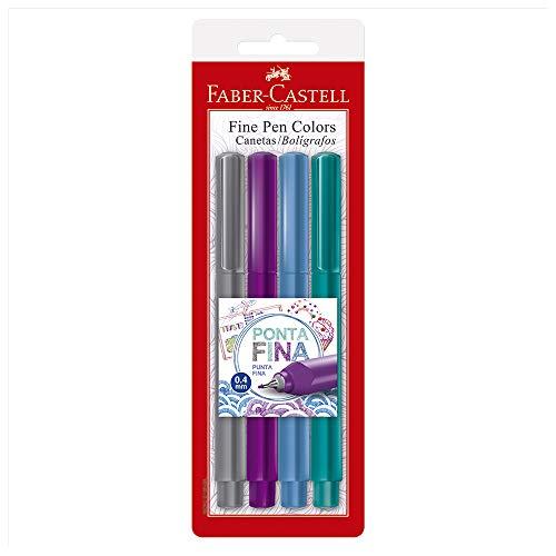 Caneta Ponta Fina, Faber-Castell, Fine Pen, FPB/ES3ZF, 4 Cores