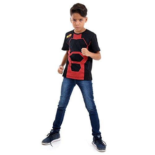 Camiseta Nerf Luxo Infantil Sulamericana Fantasias Preto/Vermelho P 3/4 Anos