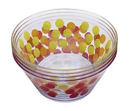 Kit Bowl De Sobremesa Em Plástico Colorido Com 4 Peças Etna Multicor