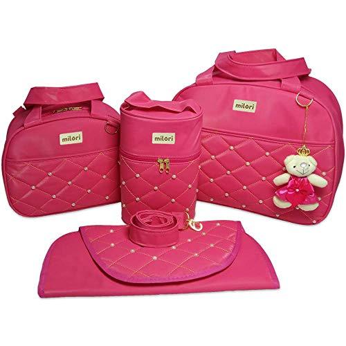 Kit com 4 Bolsas de Maternidade Pérola - Térmico Impermeável - Rosa Pink