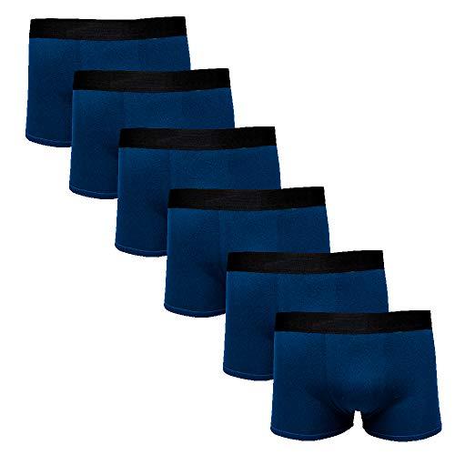 Kit Com 6 Cuecas Boxer Cotton Confort Masculina Part.B (Azul, M)