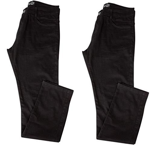 Kit com Duas Calças Masculinas Jeans e Sarja Coloridas com Lycra - Preta - 40