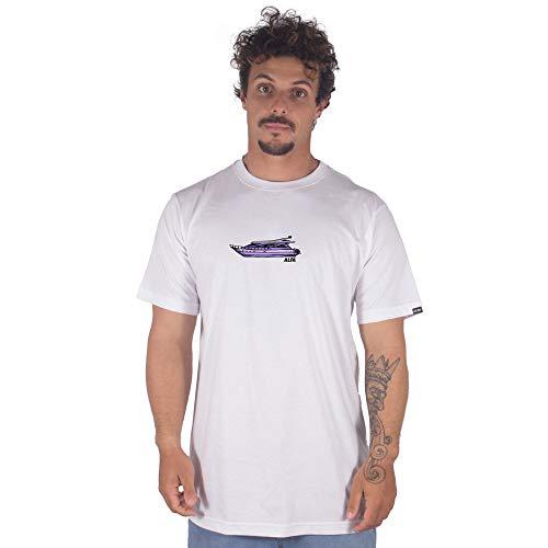 Camiseta Manga Curta Shores, Alfa, Masculino, Branco, EG