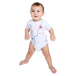 Body Verão Médico Bebê Sulamericana Fantasias Branco 9 Meses