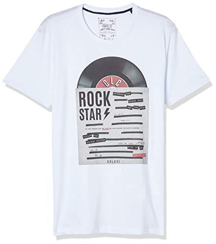 Colcci Camiseta Estampa Disco Rock Masculino, Tam G, Branco