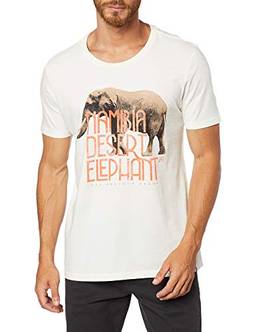 JAB Camiseta Estampada Desert Elephant Masculino, Tam G, Off Shell