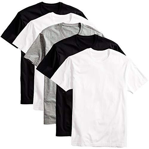 Kit com 5 Camisetas Básicas Masculina Algodão T-Shirt Tee (Colors, GG)