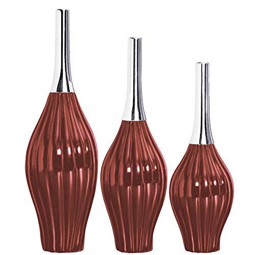 Trio De Vasos Leblom C/Alumínio Ceramicas Pegorin Cobre