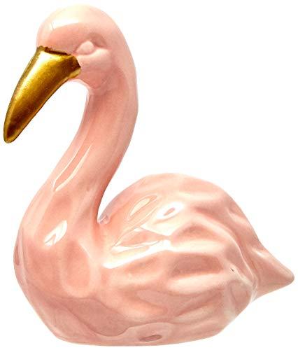 Flamingo em Cerâmica, Moas, Rosa, 11.5 x 6.5 x 11 cm