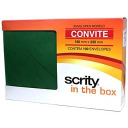 Scrity Ccp 470.11, Envelope Convite Colorido 160X235 Brasil 80gr, Verde Escuro, Pacote Com 100 Unidades