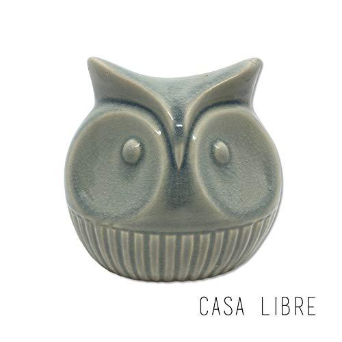 Enfeite Kiran Owl Em Ceramica Verde Casa Libre Verde