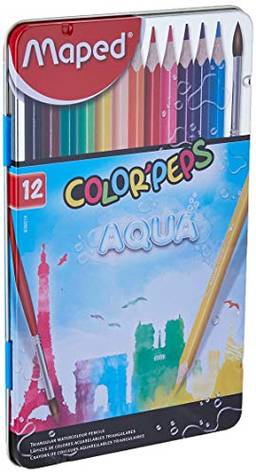 Lápis de Cor Color Peps Aquarelavel, Maped, Multicor, Pacote de 12