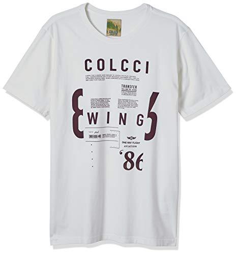 Camiseta Estonada com Lettering, Colcci, Masculino, Branco, M