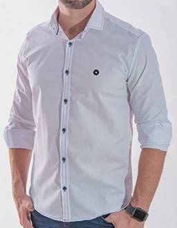 Camisa Ml Slim Fit - Tricoline Liso - Branco - Zfw - 4