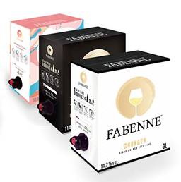 Fabenne Kit 1 Unidade Vinho Tinto Cabernet Sauvignon, 1 Unidade Vinho Branco Moscato e 1 Unidade Vinho Rosé - Bag-in-Box 3 Litros cada