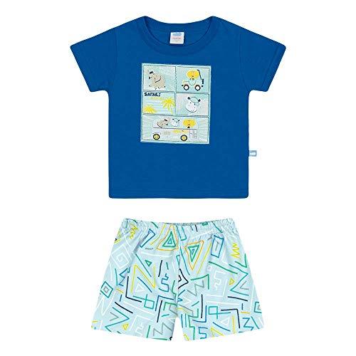 Conjunto Camiseta e Bermuda, Baby Marlan,   Bebê Menino, Cobalto, MB