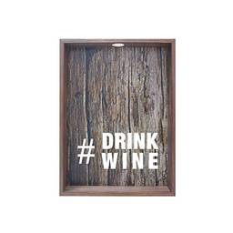 Quadro com Vd Porta-Rolhas #Drink Wine.  Kapos Madeira 38X53Cm