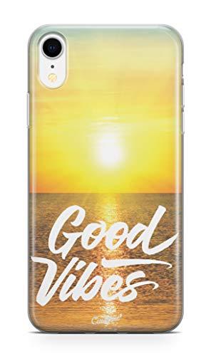 Capa Poliuretano Apple Iphone Max Good Vibes, CUSTOMIC, Amarelo