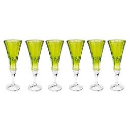 Conjunto Rojemac Com 6 Taças De Cristal Ecológico Para Champagne Wellington Lime 180ml Verde Rojemac Verde No Voltagev