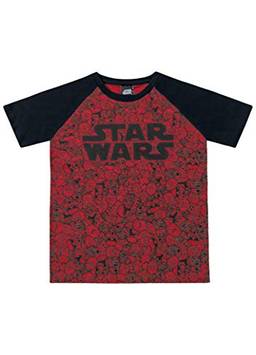 Camiseta Meia Malha Star Wars, Fakini, Meninos, Vermelho/Preto, 8